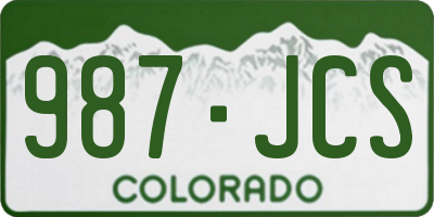 CO license plate 987JCS