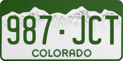 CO license plate 987JCT