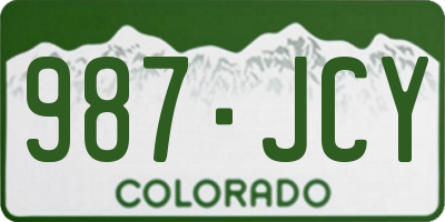 CO license plate 987JCY