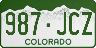 CO license plate 987JCZ