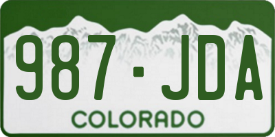 CO license plate 987JDA