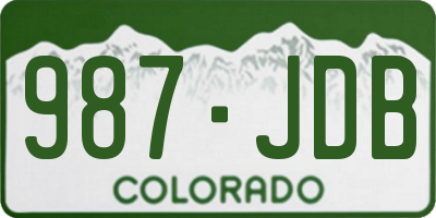 CO license plate 987JDB
