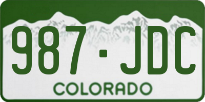 CO license plate 987JDC