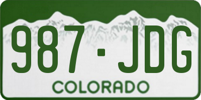 CO license plate 987JDG