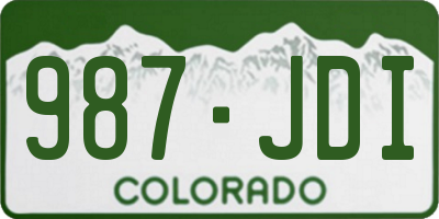 CO license plate 987JDI