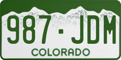 CO license plate 987JDM