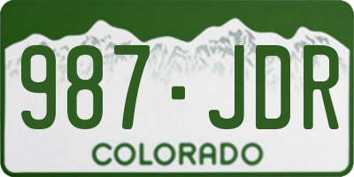 CO license plate 987JDR
