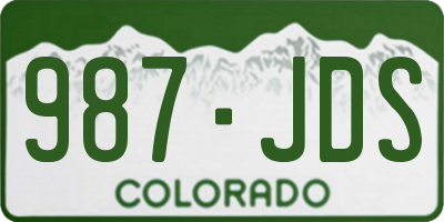 CO license plate 987JDS