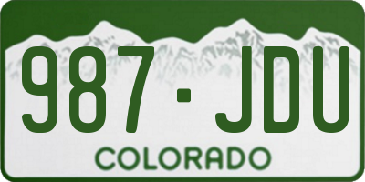 CO license plate 987JDU