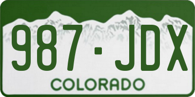 CO license plate 987JDX