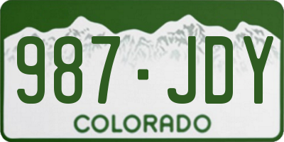 CO license plate 987JDY