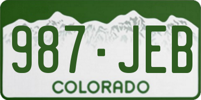 CO license plate 987JEB