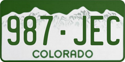 CO license plate 987JEC