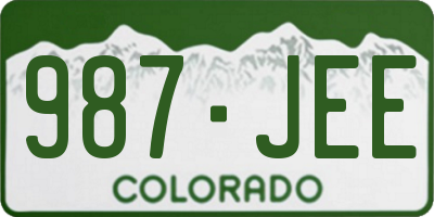 CO license plate 987JEE
