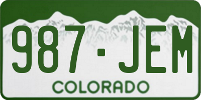 CO license plate 987JEM