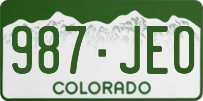 CO license plate 987JEO