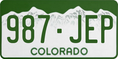 CO license plate 987JEP