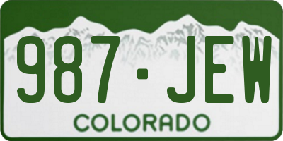 CO license plate 987JEW