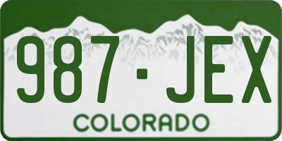 CO license plate 987JEX