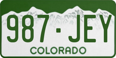CO license plate 987JEY