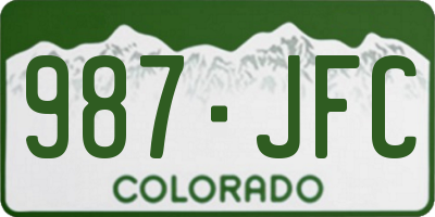 CO license plate 987JFC