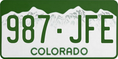 CO license plate 987JFE