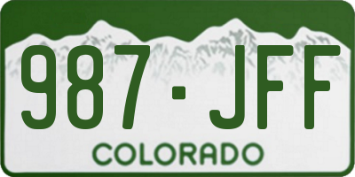 CO license plate 987JFF