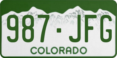 CO license plate 987JFG