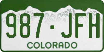 CO license plate 987JFH