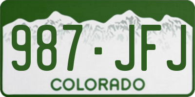 CO license plate 987JFJ