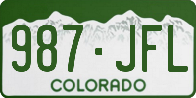 CO license plate 987JFL