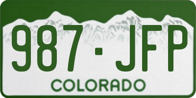 CO license plate 987JFP