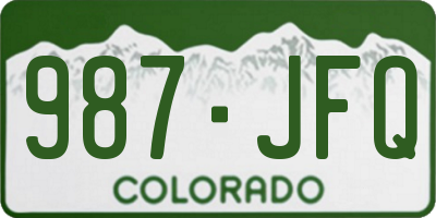 CO license plate 987JFQ