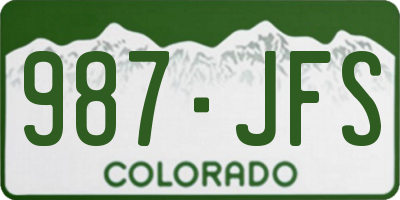 CO license plate 987JFS