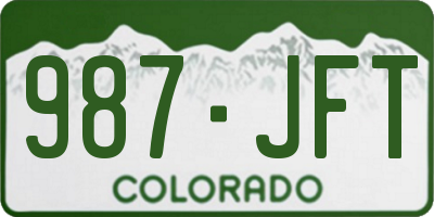 CO license plate 987JFT