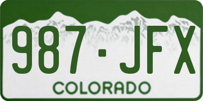 CO license plate 987JFX