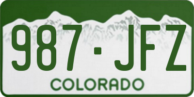 CO license plate 987JFZ