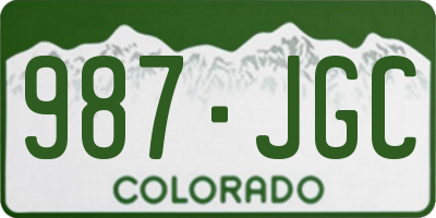 CO license plate 987JGC