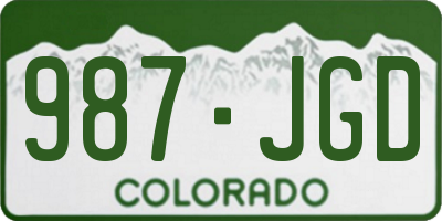 CO license plate 987JGD