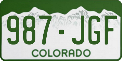CO license plate 987JGF