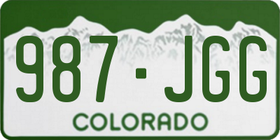 CO license plate 987JGG