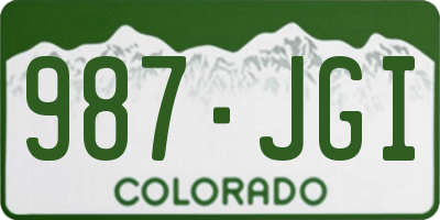 CO license plate 987JGI