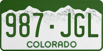 CO license plate 987JGL