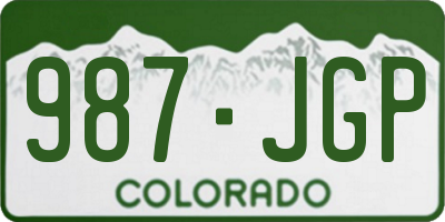 CO license plate 987JGP