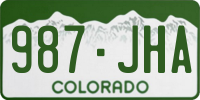 CO license plate 987JHA