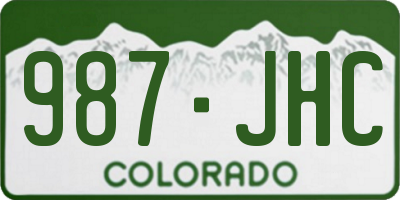 CO license plate 987JHC