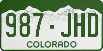 CO license plate 987JHD