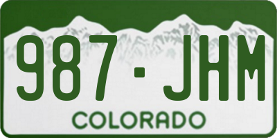 CO license plate 987JHM