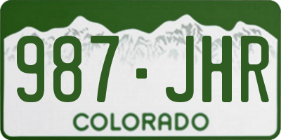 CO license plate 987JHR