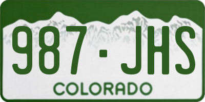 CO license plate 987JHS